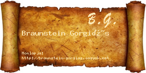 Braunstein Gorgiás névjegykártya
